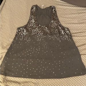 Vanity Sequined Tank Top - Gray